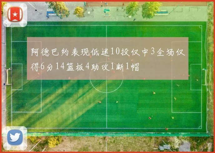 阿德巴约表现低迷10投仅中3全场仅得6分14篮板4助攻1断1帽